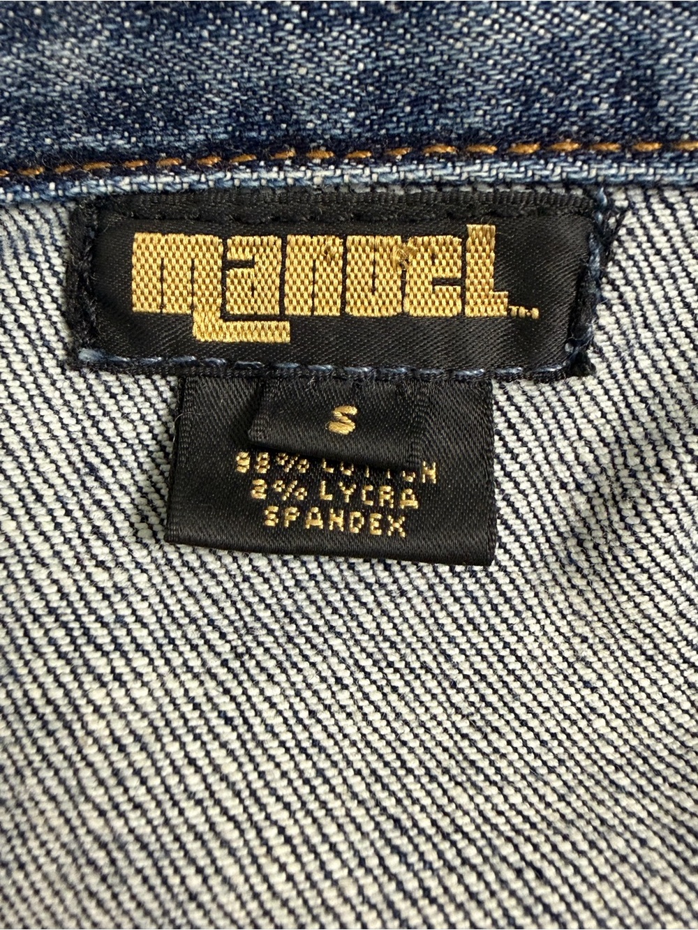 Manuel Denim Jacket Women’s Sz Small Rhinestone Buttons Cross Detail Made in USA - Picture 14 of 16